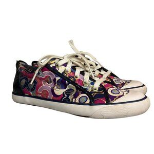 Coach Womens multicolor POPPY Canvas Sneakers  Leather Accents 8.5 Y2K  casual